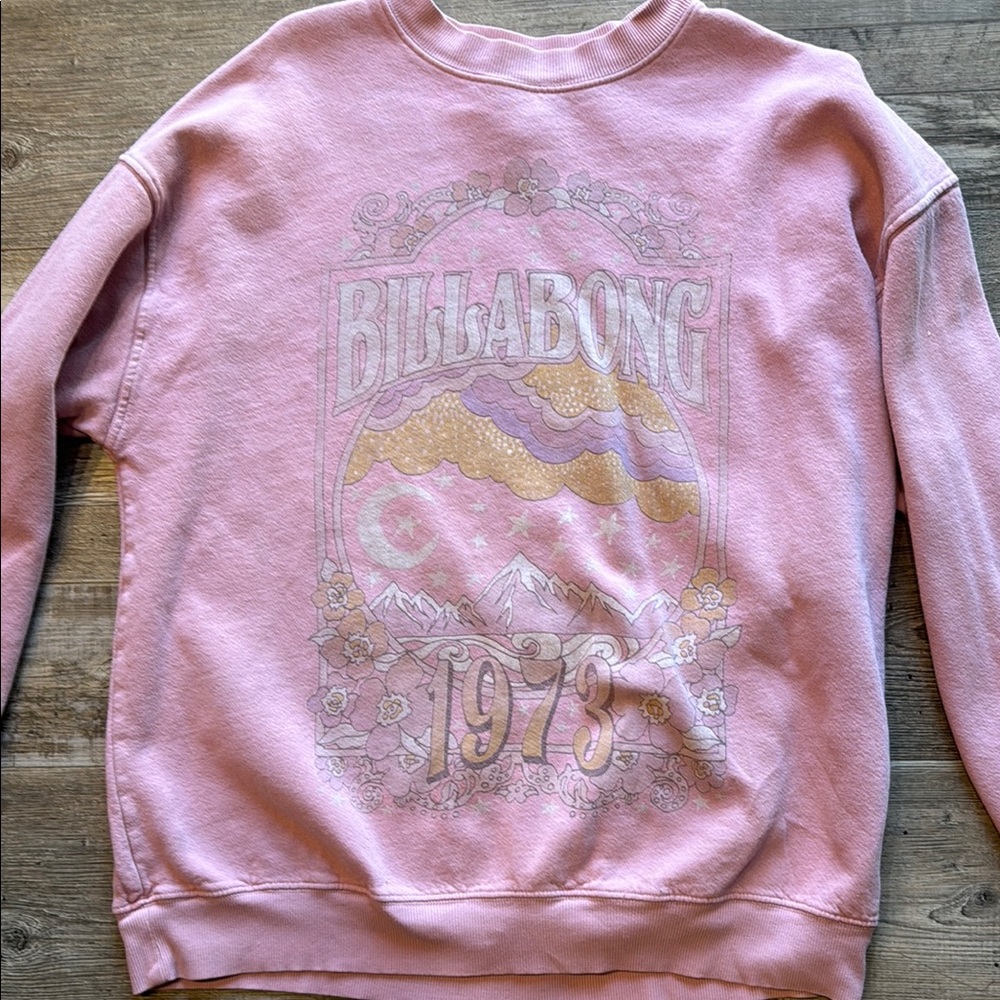 Billabong Pastel Pink Graphic Women's Sweater